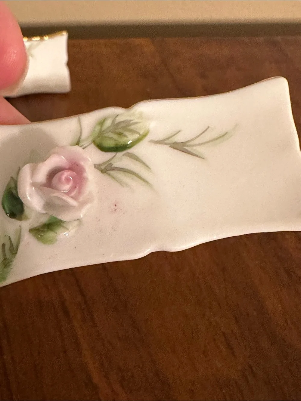 Vintage Porcelain Floral Place Card Holders Set of 8 Roses Wedding Table Decor